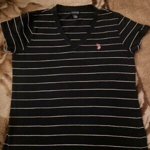 U.S. POLO ASSN. (since 1890) Classic striped black and white Women's Polo shirt
